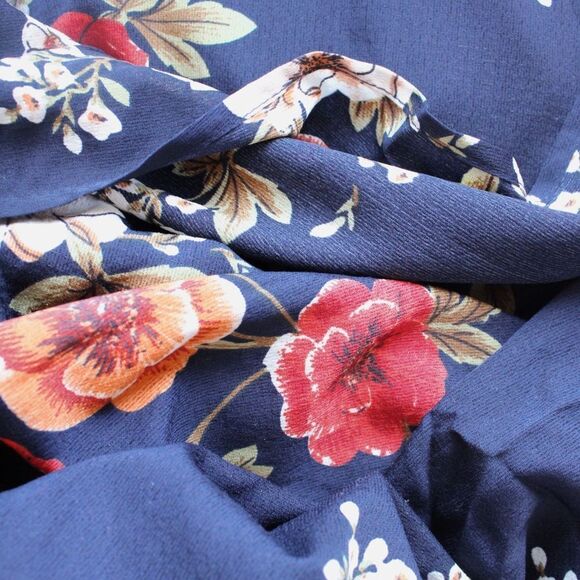 BUY NOW SALE Navy Floral Smocked Ruffle Strap Maxi Dress - Picture 11 of 11